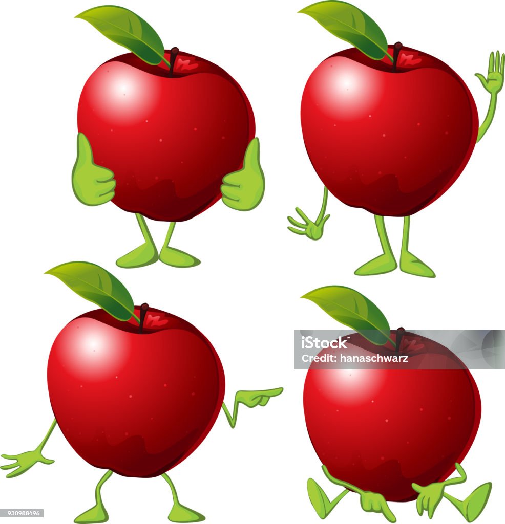 Ilustración de Manzana Roja Con Las Manos Una Piernas Vector Ilustración De Dibujos Animados y más Vectores Libres de Derechos de Alimento - iStock Ilustración de Manzana Roja Con Las Manos Una Piernas Vector Ilustración De Dibujos Animados y más Vectores Libres de Derechos de Alimento - iStock