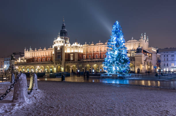istock Krakow, Poland, Christmas tree and Cloth Hall on Main Market square 930988620