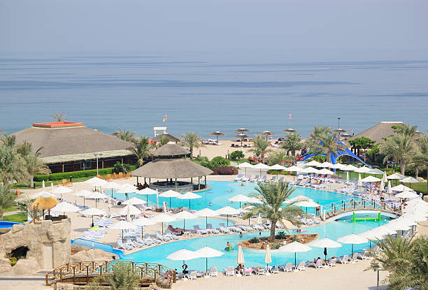 istock Swimming pool with snack bar and beach, Dubai, UAE 93099297