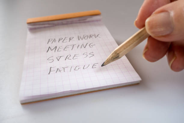 istock Pencil written list paperwork, meeting, stress and fatigue 930993680