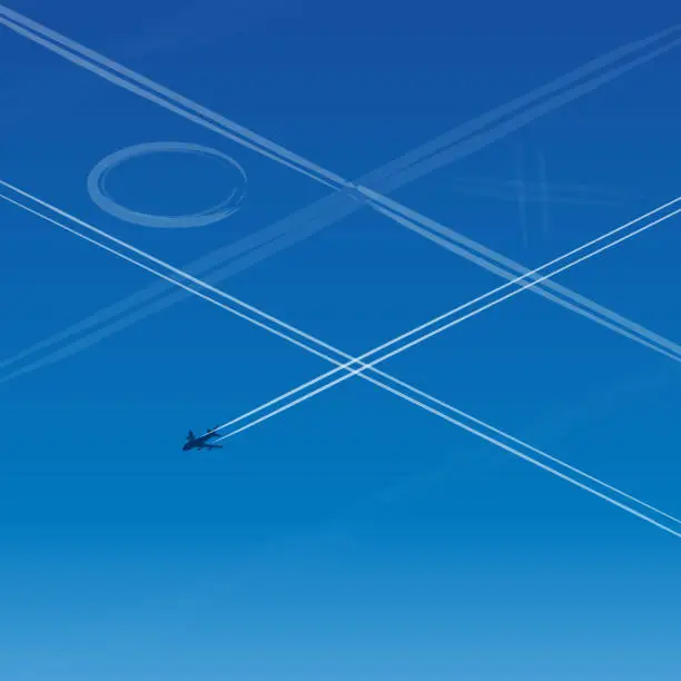 Vector illustration of airplane trails
