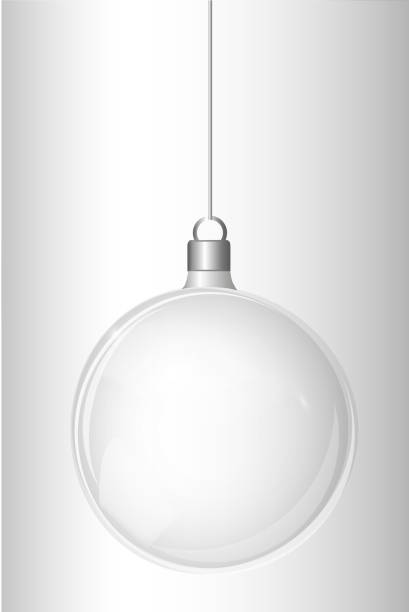 istock Vector Christmas fir tree and realistic transparent silver Christmas ball on a light abstract background 930996988