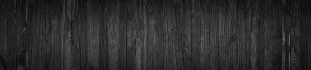istock Black wooden boards table or floor, blank wood background 931002684