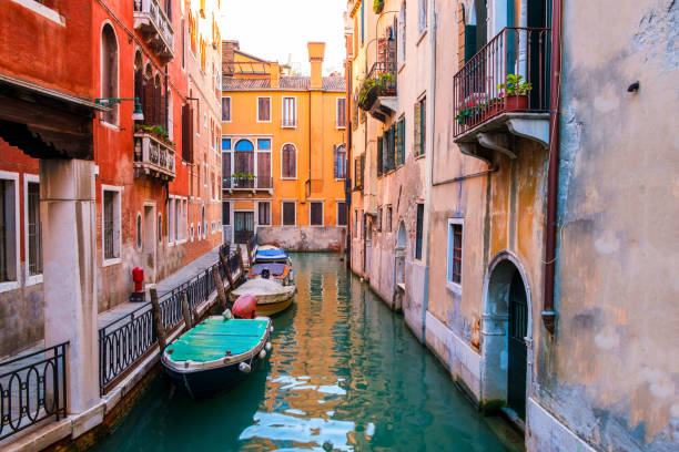 istock Venice cityscape, narrow water canal 931003478