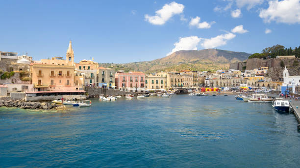 istock Panoramic view of Marina Corta in Lipari town 931012212