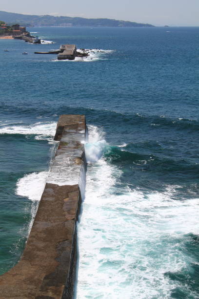 istock high angle view on breakwater in bay of st jean de luz 931012728