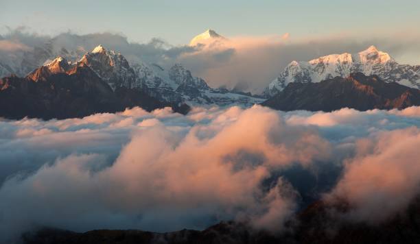istock Evening sunsed red colored view on top of mount Makalu 931012798