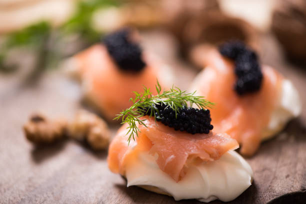 istock Canapes with smoked salmon and caviar 931018608