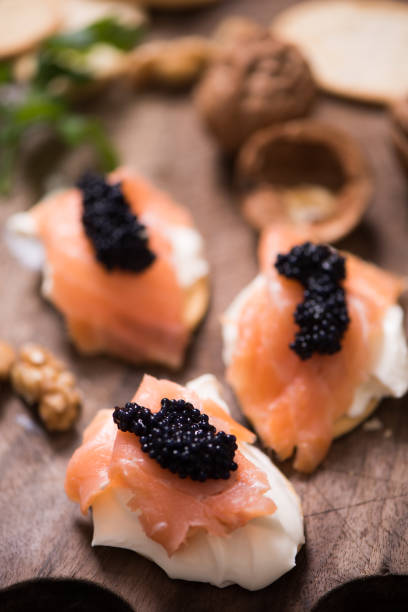istock Canapes with smoked salmon and caviar 931018702