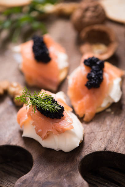 istock Canapes with smoked salmon and caviar 931019008