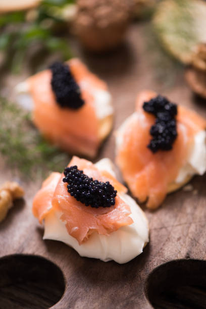istock Canapes with smoked salmon and caviar 931019150