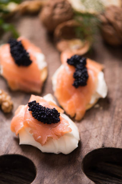 istock Canapes with smoked salmon and caviar 931019200