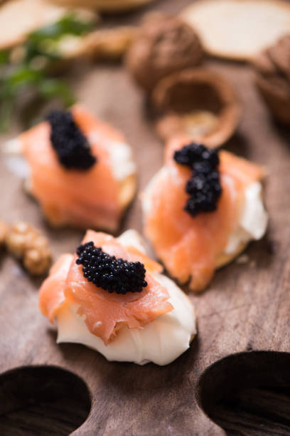 istock Canapes with smoked salmon and caviar 931019234