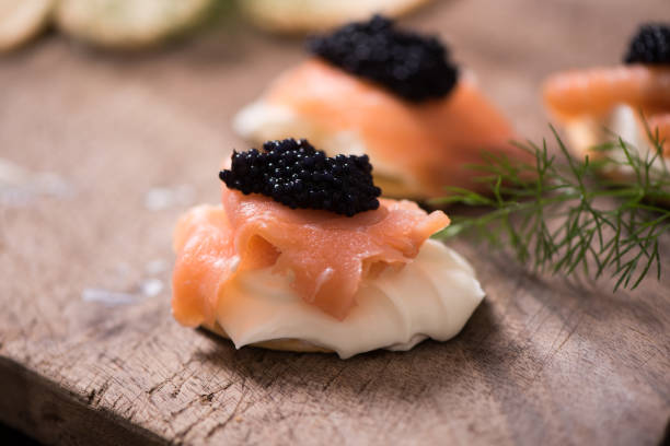 istock Canapes with smoked salmon and caviar 931019472