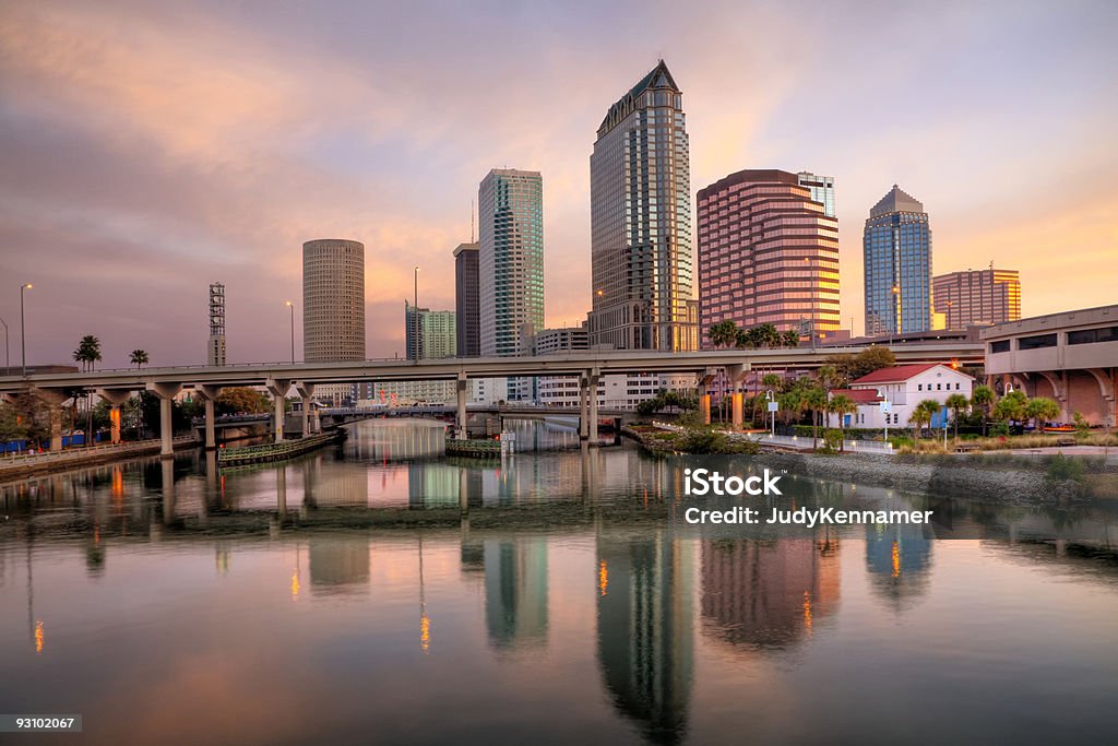 Sunrise with Tampa skyline  Tampa Stock Photo