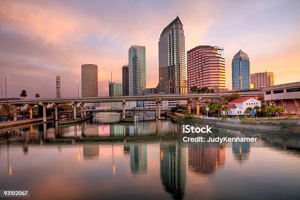 Sunrise With Tampa Skyline Stock Photo - Download Image Now - Tampa, Florida - US State, Urban Skyline