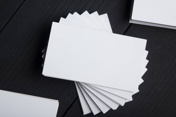 istock Business cards Mockup on color background. Flat Lay. copy space for text 931021850