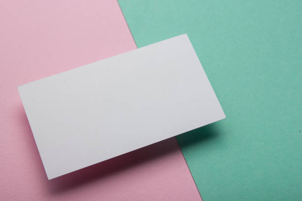 istock Business cards Mockup on color background. Flat Lay. copy space for text 931021982
