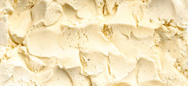 istock Top view of vanilla ice cream surface 931037302