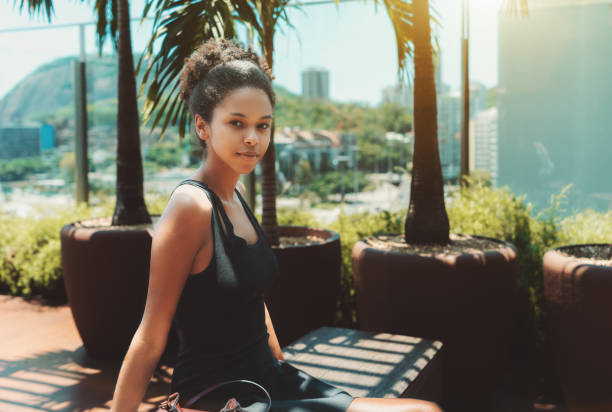Black gril on the roof terrace