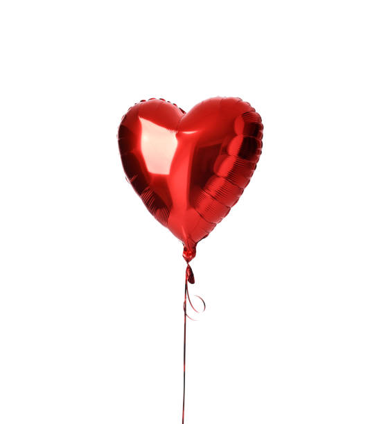 istock Single big  red heart balloon object for birthday isolated 931040550
