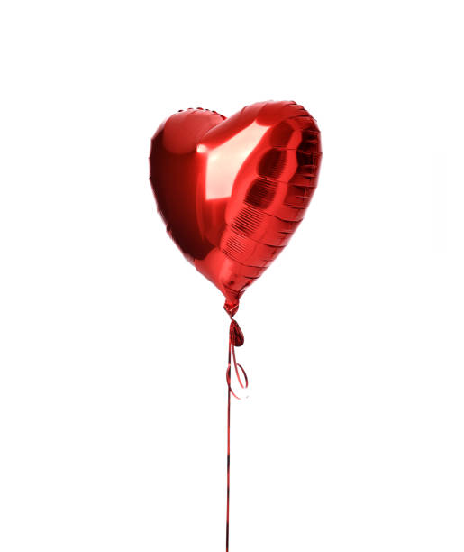 istock Single big  red heart balloon object for birthday isolated 931040620
