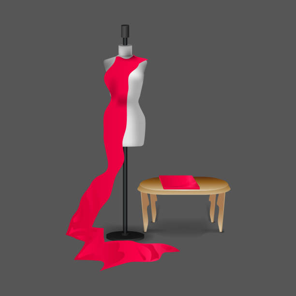 istock Sewing fashion mannequin. Realistic vector mockup illustration. 931041794