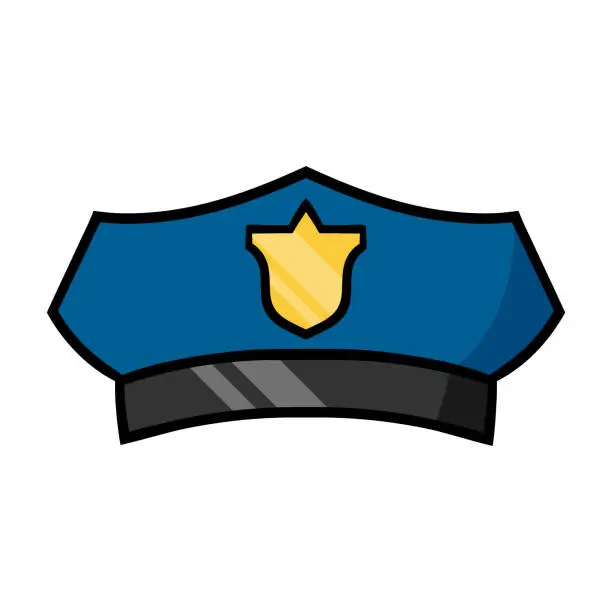 Vector illustration of Cartoon Police Hat