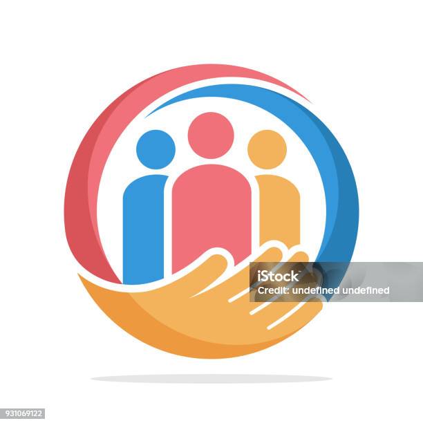 Symbol Mit Dem Konzept Der Familiären Pflege Über Die Menschheit Stock Vektor Art und mehr Bilder von Logo