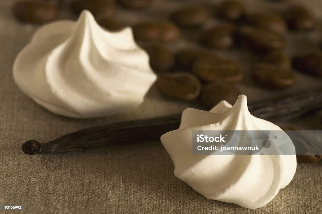 Vanille und Kaffee Bohnen und Fleischspezialitäten - Lizenzfrei Bildhintergrund Stock-Foto