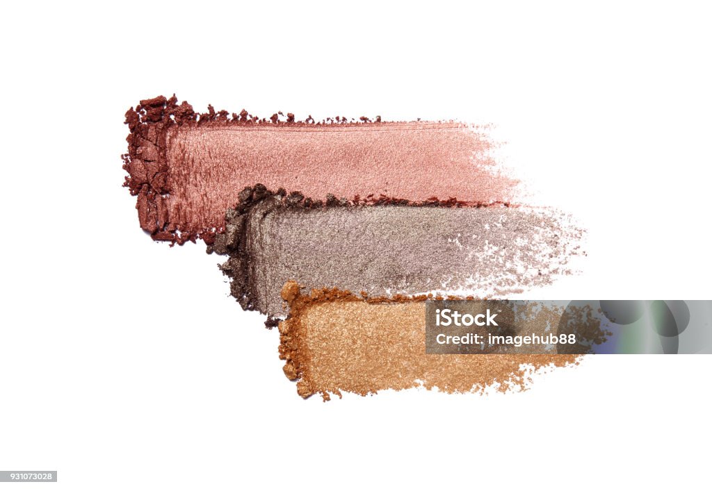 Eyeshadow isolated on white Set of eyeshadow isolated on white Face Powder Stock Photo