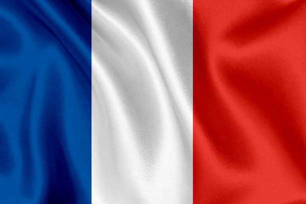 france flag waving background - french flag imagens e fotografias de stock