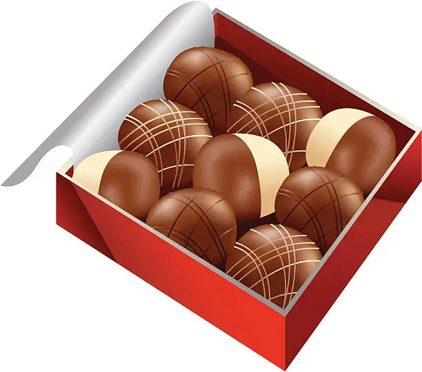 Vector illustration of box of chocolate