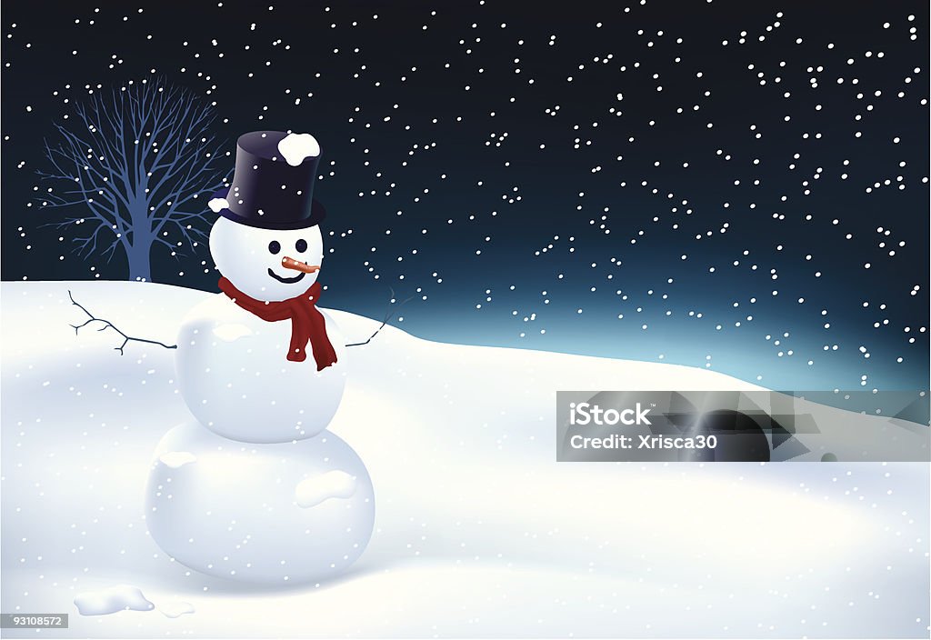 Pupazzo di neve - arte vettoriale royalty-free di Albero