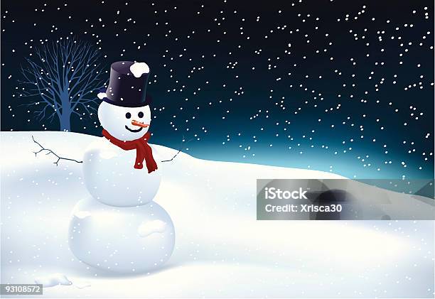 Snowman Stock Illustration - Download Image Now - Animal Body Part, Animal Nose, Back Lit