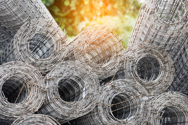 istock Rolls of wire mesh. Iron steel. 931087344