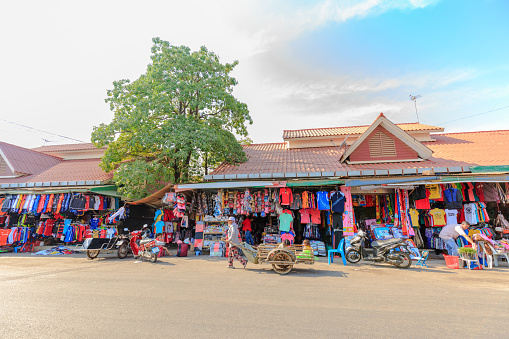 Sakaeo, Thailand – March 16, 2018 : People in Rong Kluea market. Rong Kluea market is renowned for second hand, craft and brandname apparels at bargained prices.