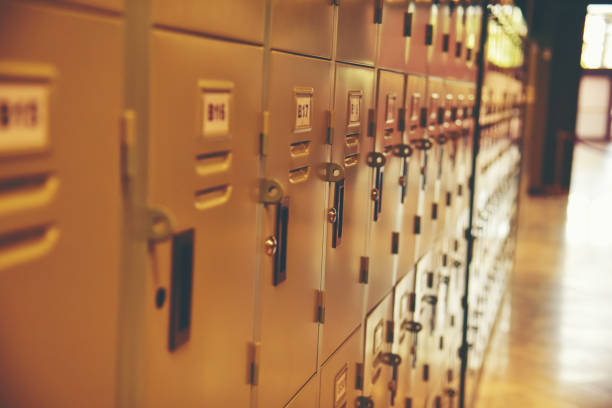 istock Row of steel lockers 931087400