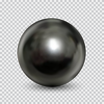 Chrome metal ball realistic isolated on white background. Spherical 3D orb with transparent glares and highlights for decoration. Jewelry gemstone. Vector Illustration for your design and business.