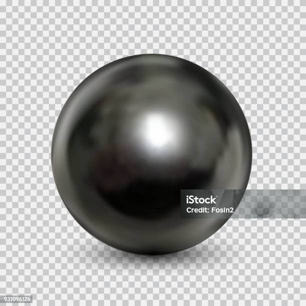 Chrome Steel Ball Realistic Isolated On White Background Stock Illustration - Download Image Now