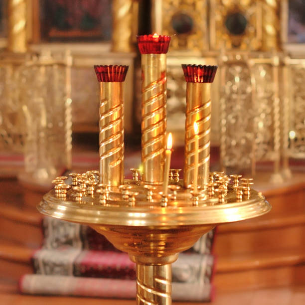 istock candlesticks in the church 931096964