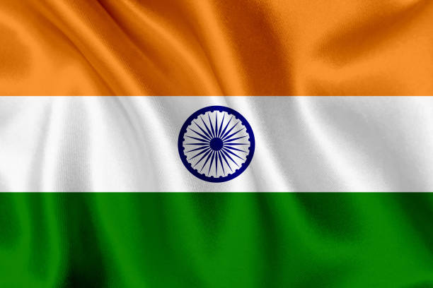 India flag waving background stock photo