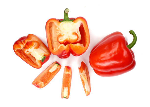 istock Fresh juicy peppers isolated on a white background. 931100050