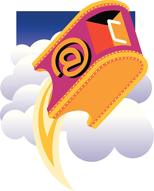 Email rocket mailbox vector art illustration