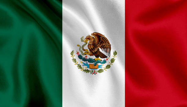 Mexico flag waving background stock photo
