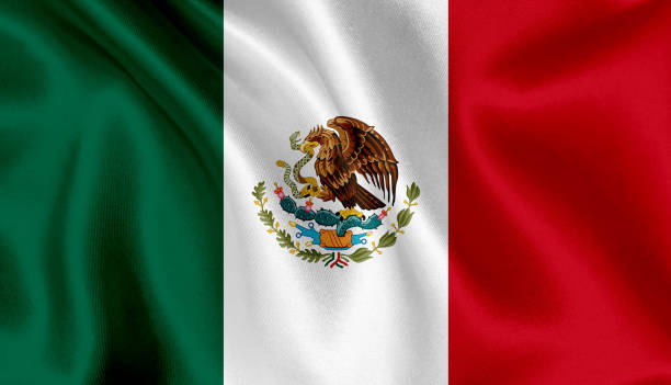 mexico flag waving background - color image activity horizontal animal imagens e fotografias de stock