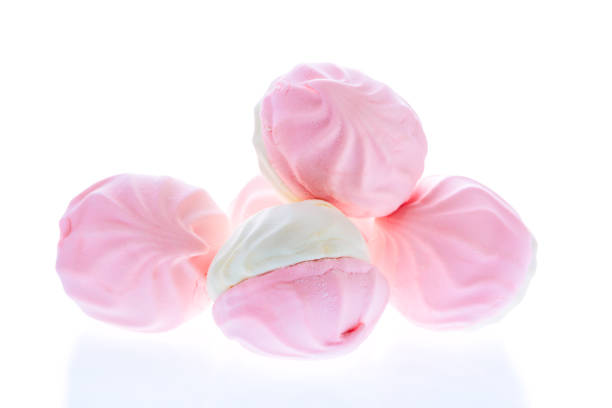istock Homemade zephyr or marshmallow meringue isolated on white background. 931110678