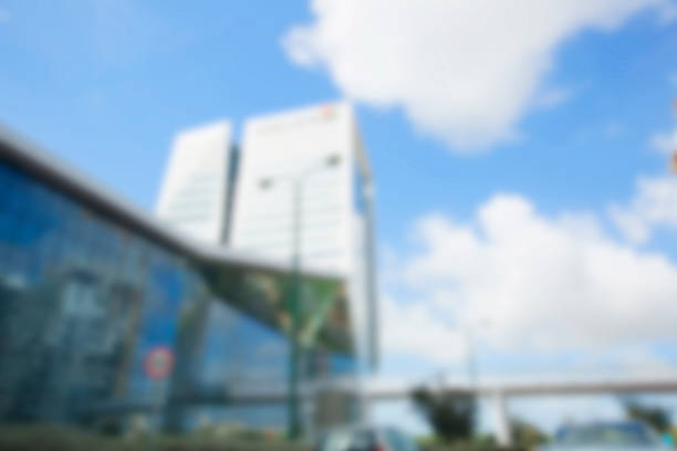 istock Abstract blurred background. Blurred buildings in the background 931117524