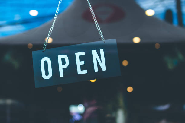 istock Open sign in the retail store. Bali island 931121458