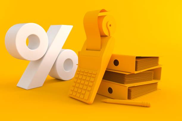 istock Accountancy background with percent symbol 931122816